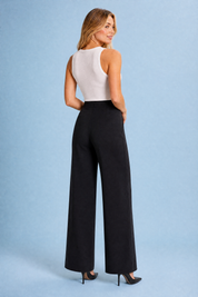 Pantalon large taille haute fluide | Vue de dos | Lounelle Paris