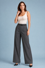 Pantalone ampio a vita alta