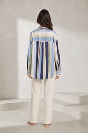 Chemise ample à rayures satinée | Lounelle Paris