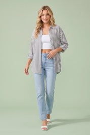 Chemise fluide à rayures verticales | Vue de face | Lounelle Paris