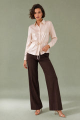 Camicia metallizzata con cintura