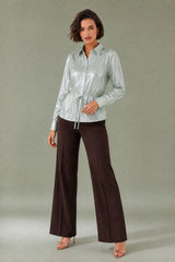 Camicia metallizzata con cintura
