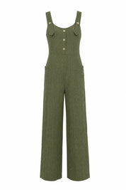 Combinaison ample vert militaire dos nu | Lounelle Paris