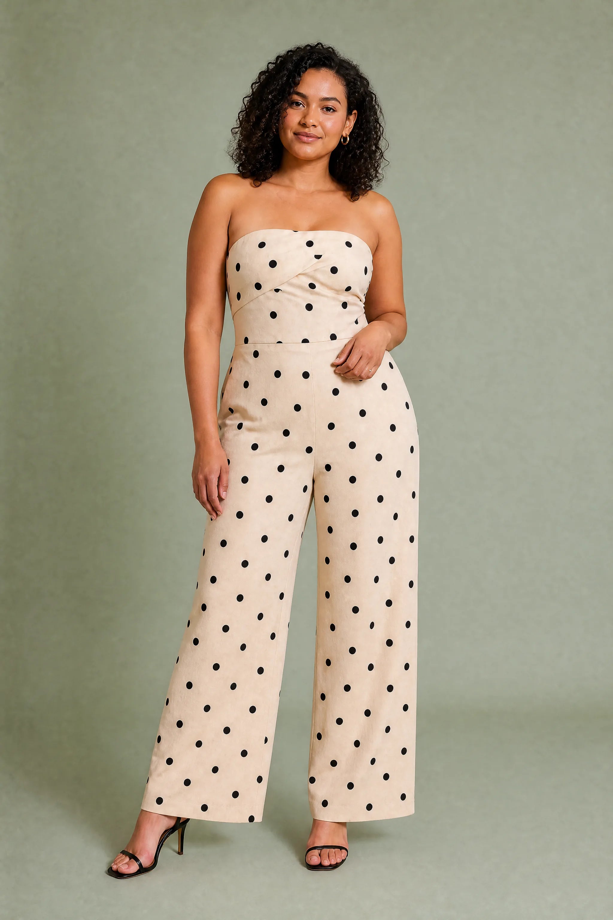 Combinaison bandeau à pois | Porté sur une autre silhouette | Lounelle Paris