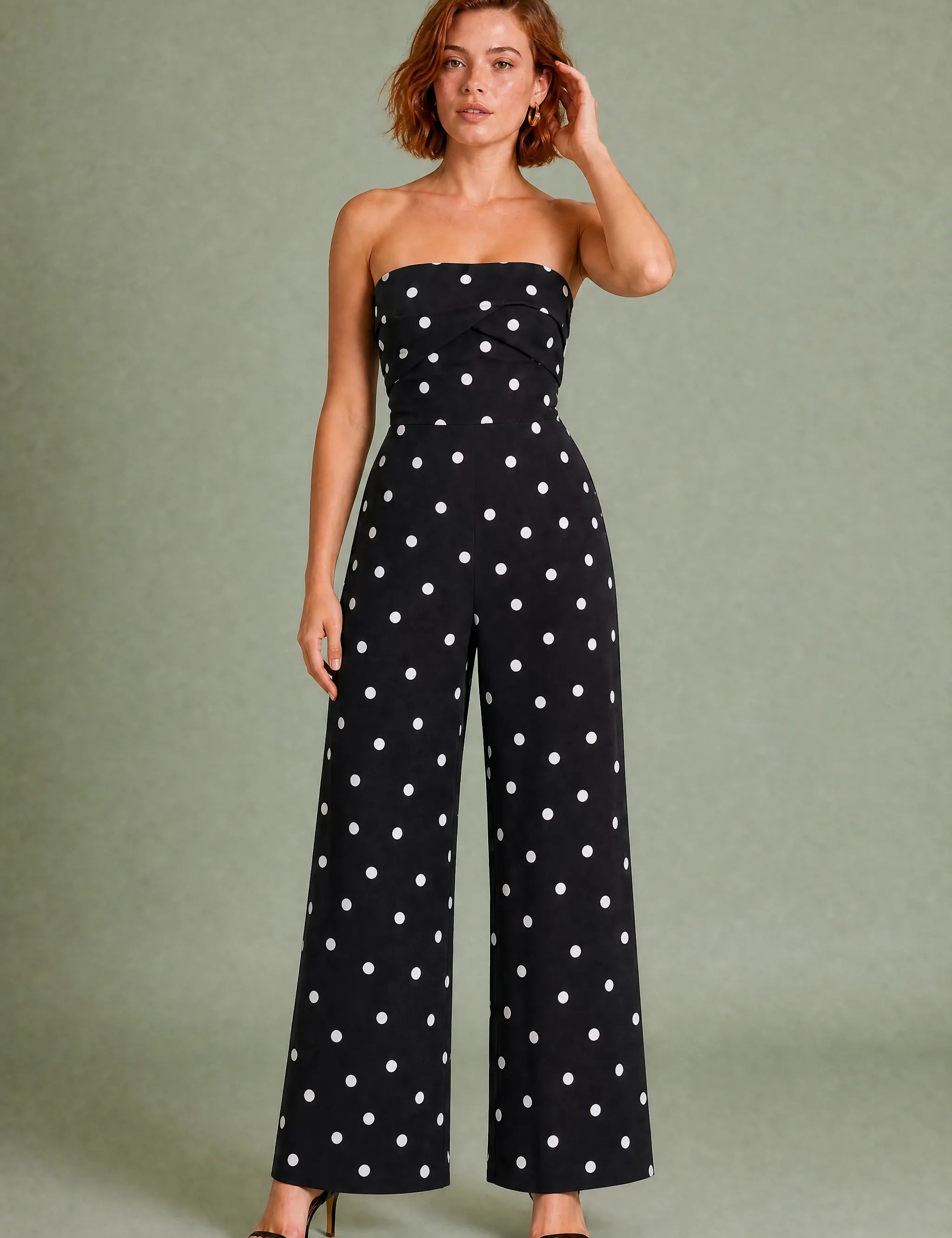 Combinaison bandeau à pois | Variante Noir | Lounelle Paris