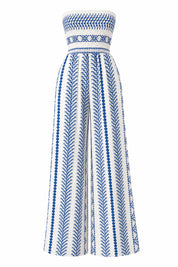 Combinaison blanche imprimée bandeau | Lounelle Paris