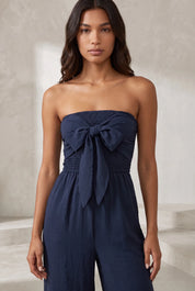 Combinaison bleu marine bandeau dos nu | Lounelle Paris