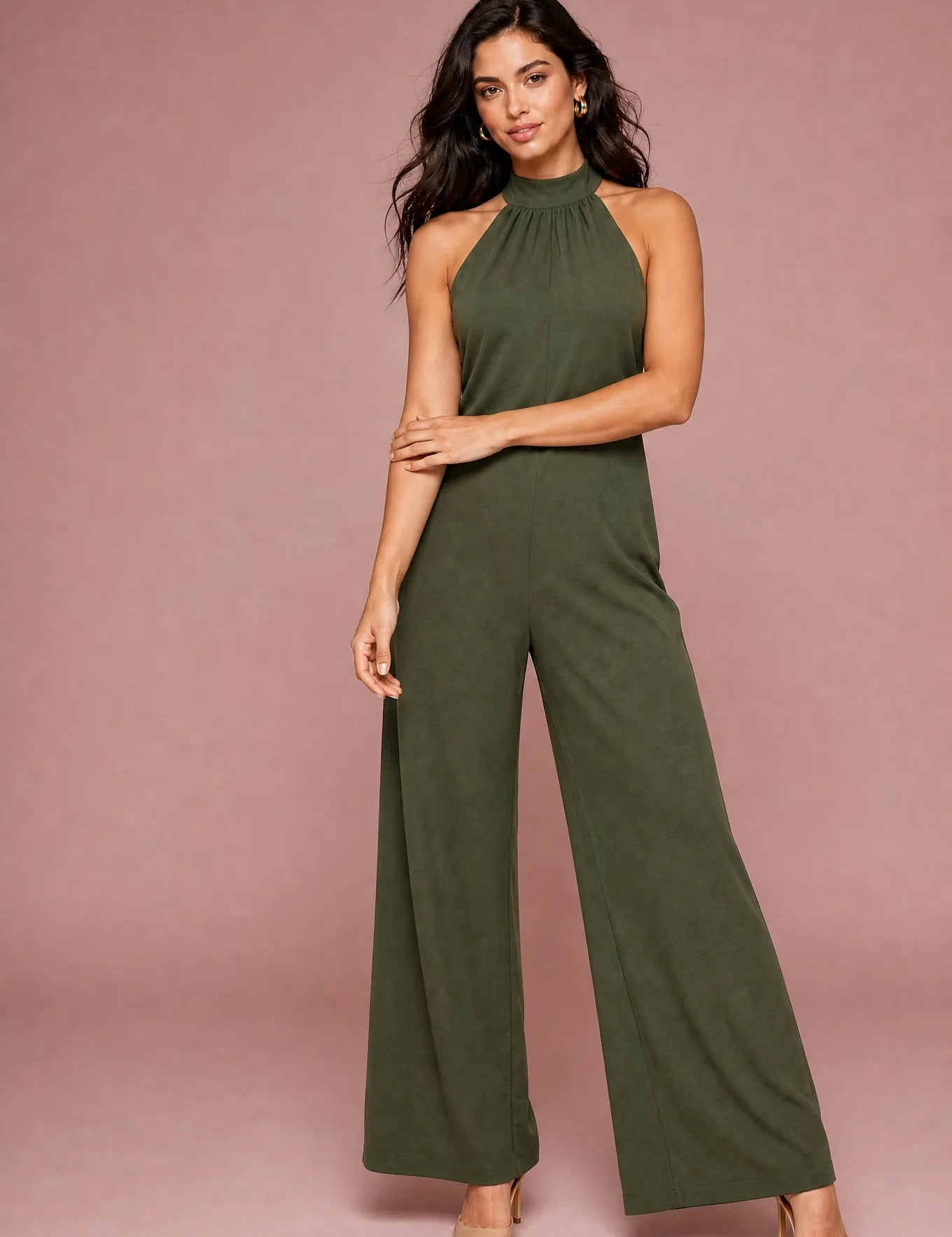 Combinaison col montant dos nu | Variante Vert | Lounelle Paris