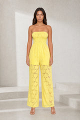Combinaison jaune bandeau transparente