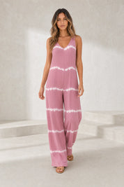 Combinaison rose plissée dos nu | Lounelle Paris