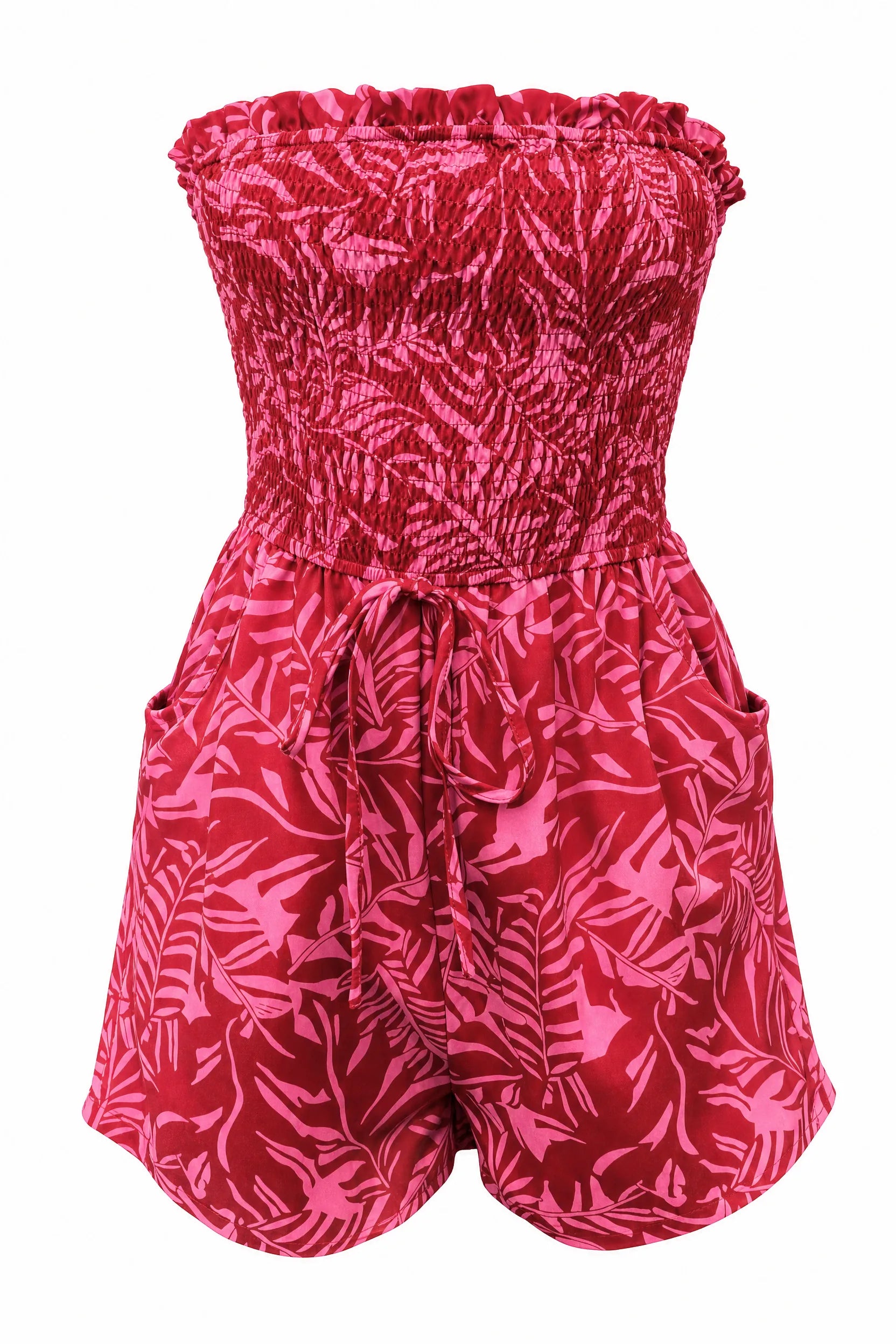 Combishort bandeau imprimé tropical | Lounelle Paris