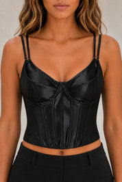 Corset satiné dos lacé | Lounelle Paris