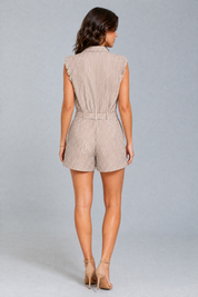 Combishort rayé à ceinture | Vue de dos | Lounelle Paris