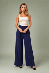 Pantaloni larghi a vita alta
