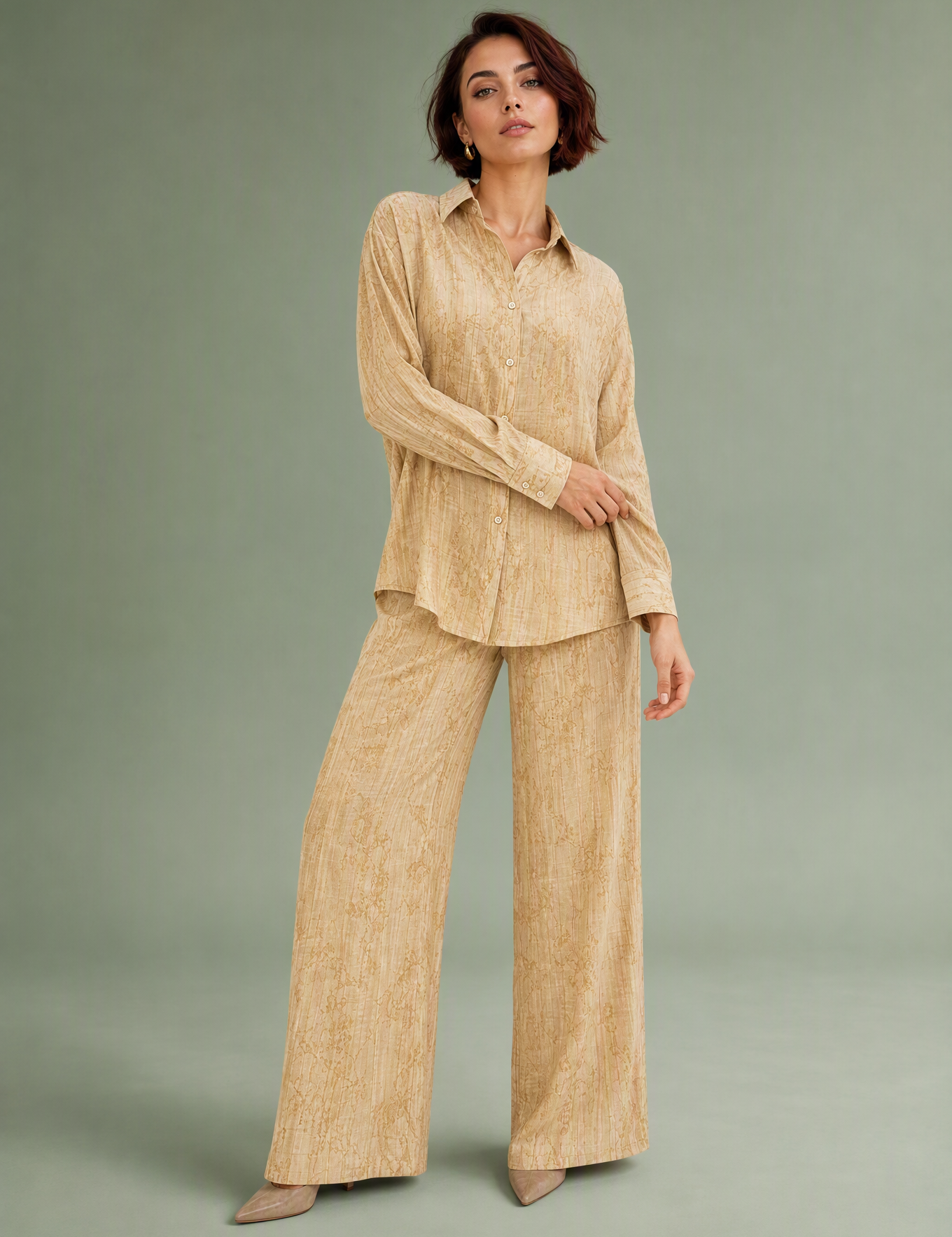 Ensemble ample motif jacquard | Vue de face | Lounelle Paris