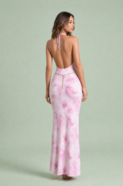 Robe longue dos nu imprimée | Vue de dos | Lounelle Paris