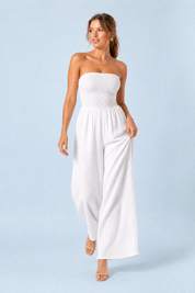 Combinaison bandeau jambes larges | Vue en mouvement | Lounelle Paris