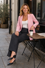 Blazer ajusté à col tailleur | Deuxième photo lifestyle | Lounelle Paris