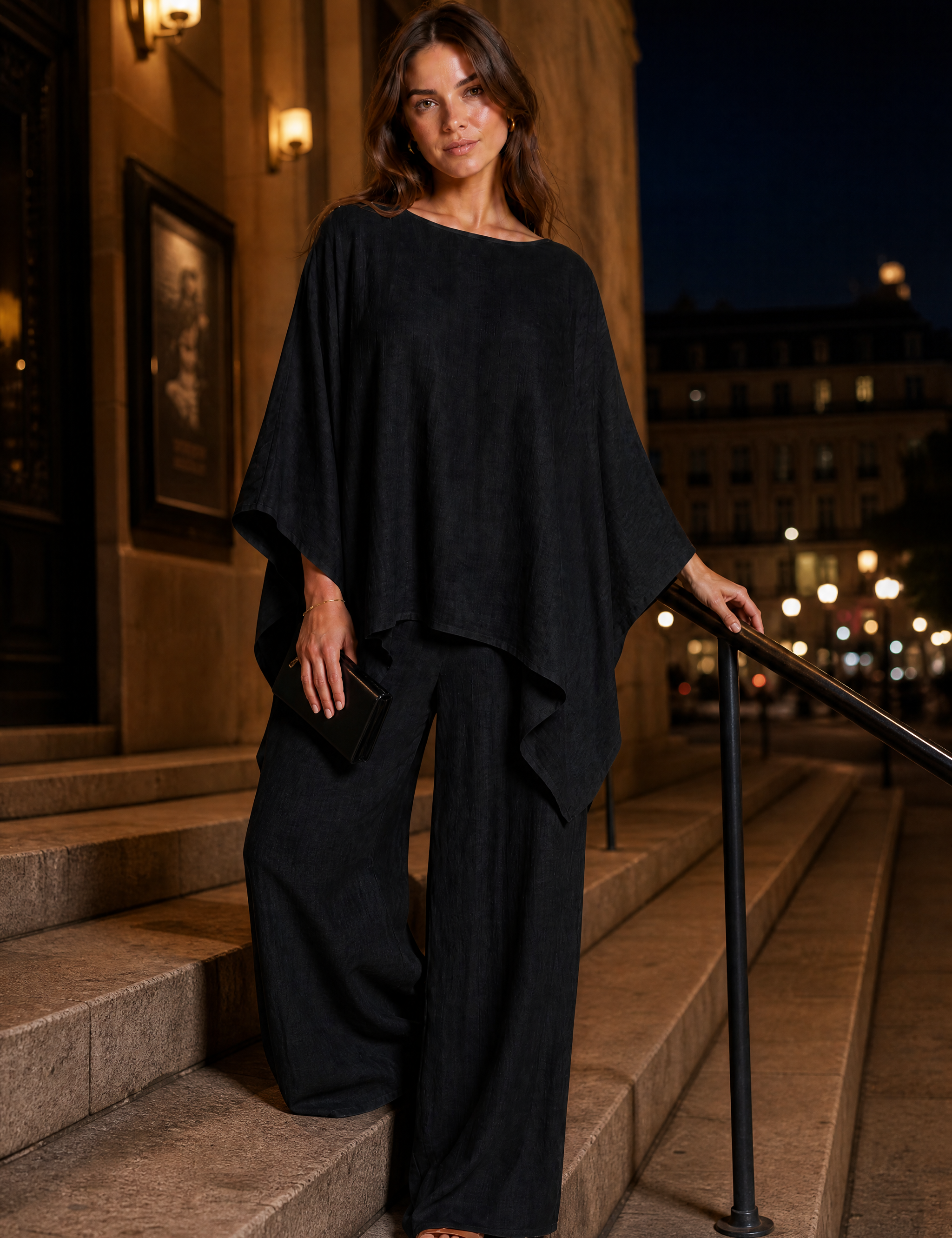Ensemble ample encolure bateau | Variante Noir - Lifestyle | Lounelle Paris