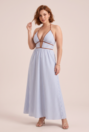 Robe longue col licou dos nu | Vue de face | Lounelle Paris
