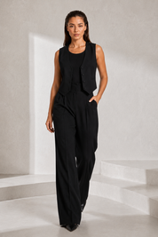 Ensemble gilet col V pantalon large | Lounelle Paris