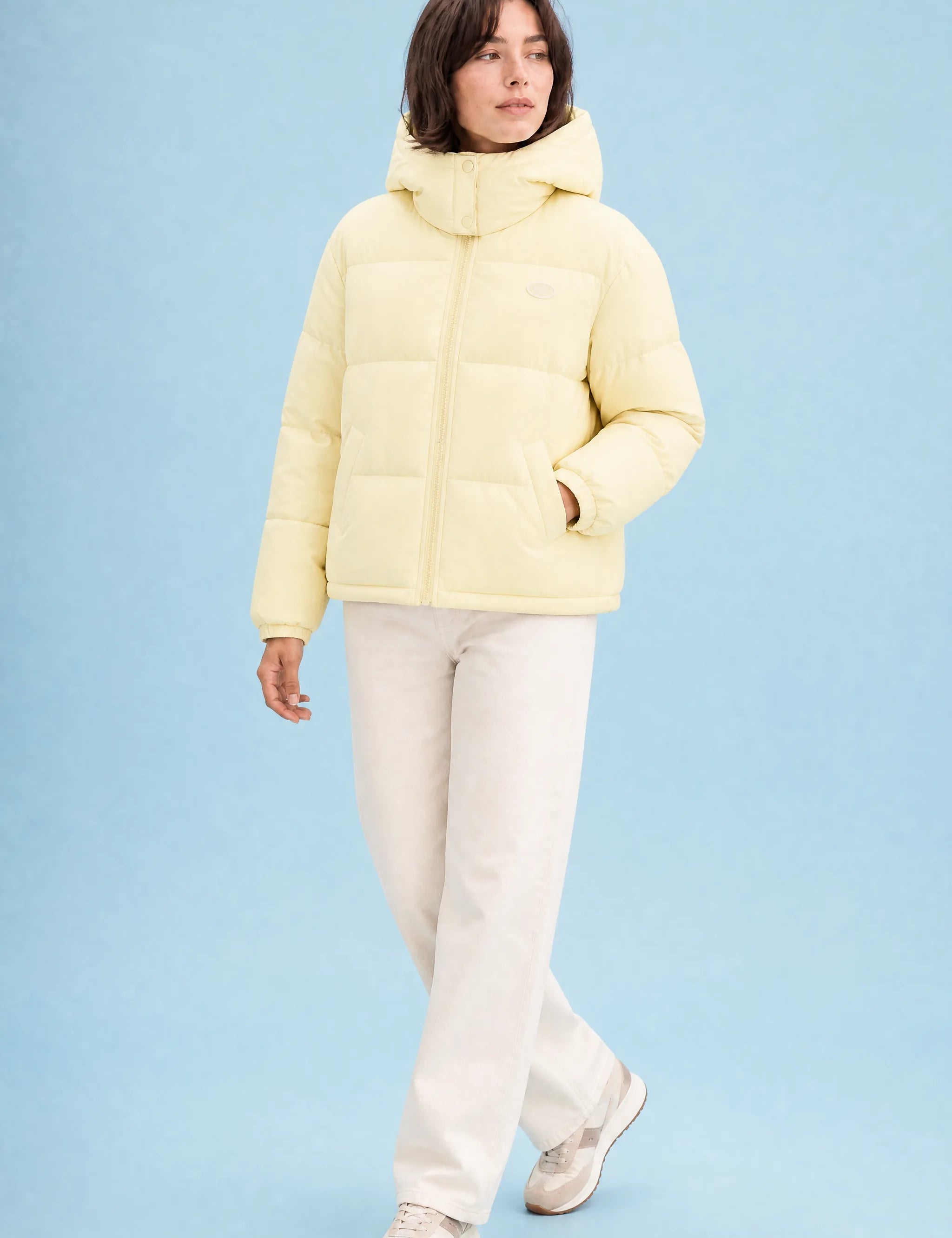 Doudoune matelassée à capuche | Variante Jaune | Lounelle Paris