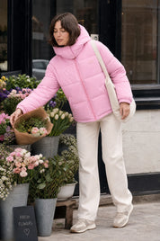 Doudoune matelassée à capuche | Variante Rose - Lifestyle | Lounelle Paris