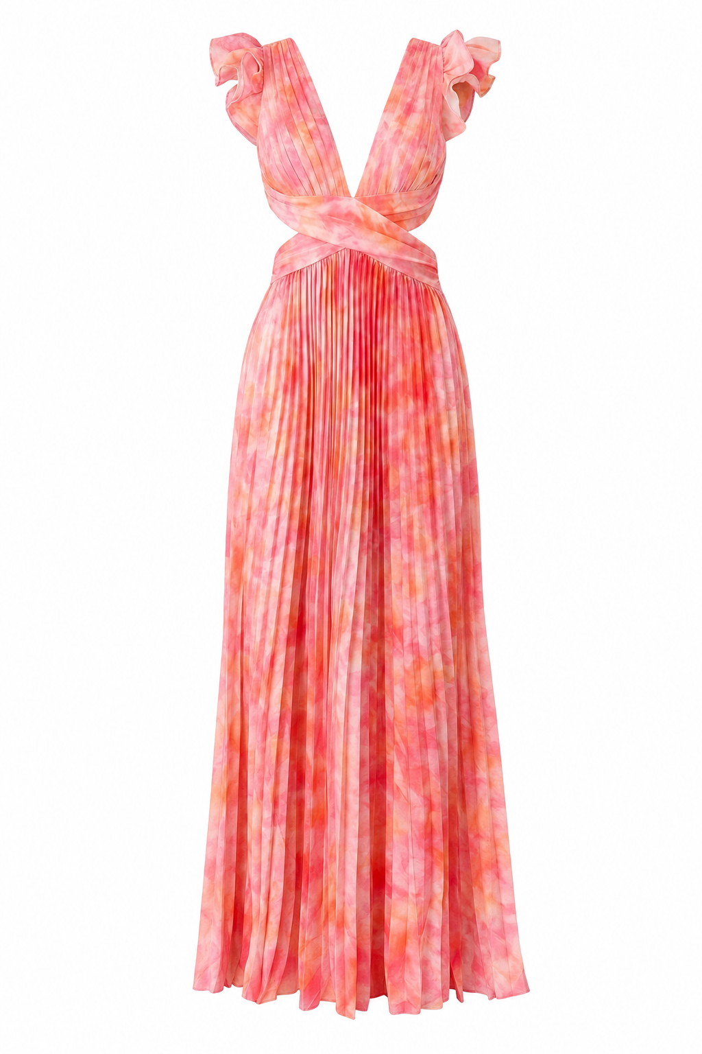 Robe longue imprimée dos lacé aperçu produit