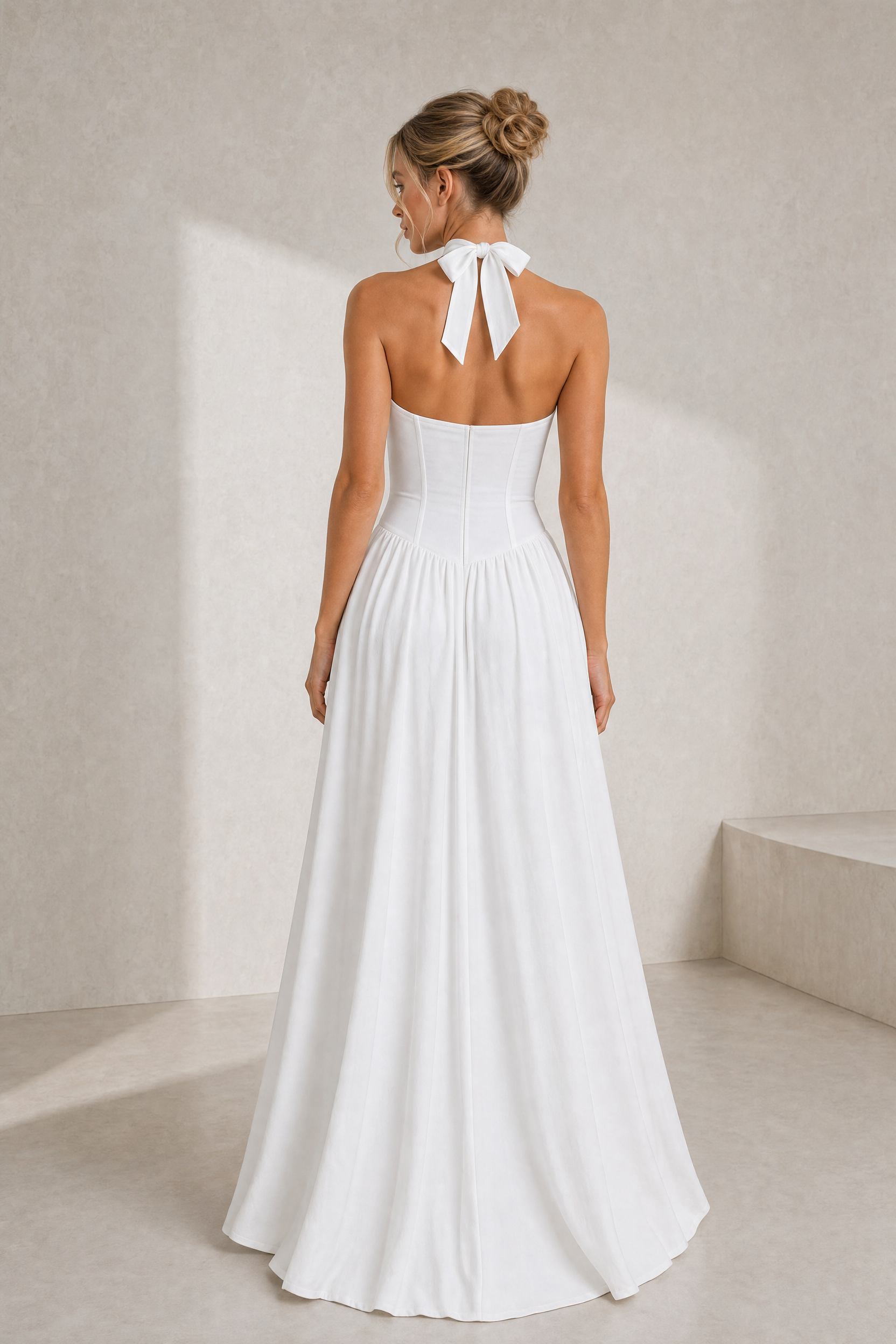 Robe longue blanche licou dos nu | Lounelle Paris