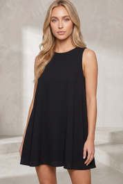 Robe noire trapèze sans manches | Lounelle Paris