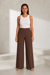 Pantalon large taille haute fluide
