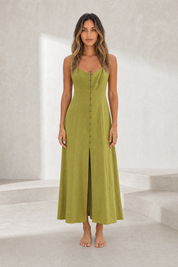 Robe midi à encolure carrée | Lounelle Paris