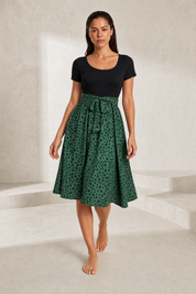 Robe bi-matière à pois | Lounelle Paris