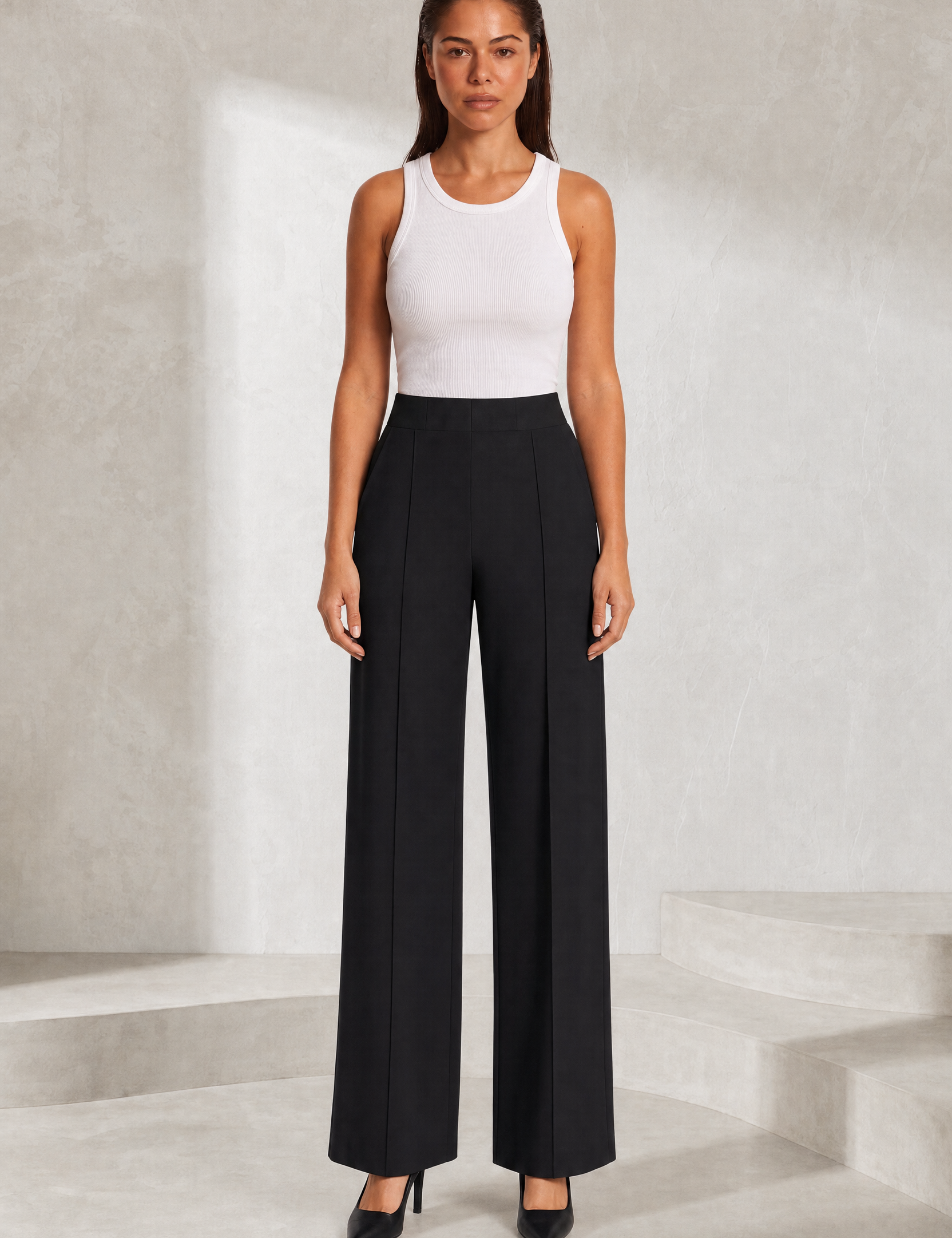Pantalon large taille haute fluide | Lounelle Paris