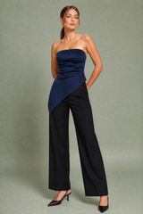 Top bustier asimmetrico arricciato