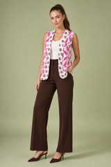 Gilet matelassato stampato con scollo a V