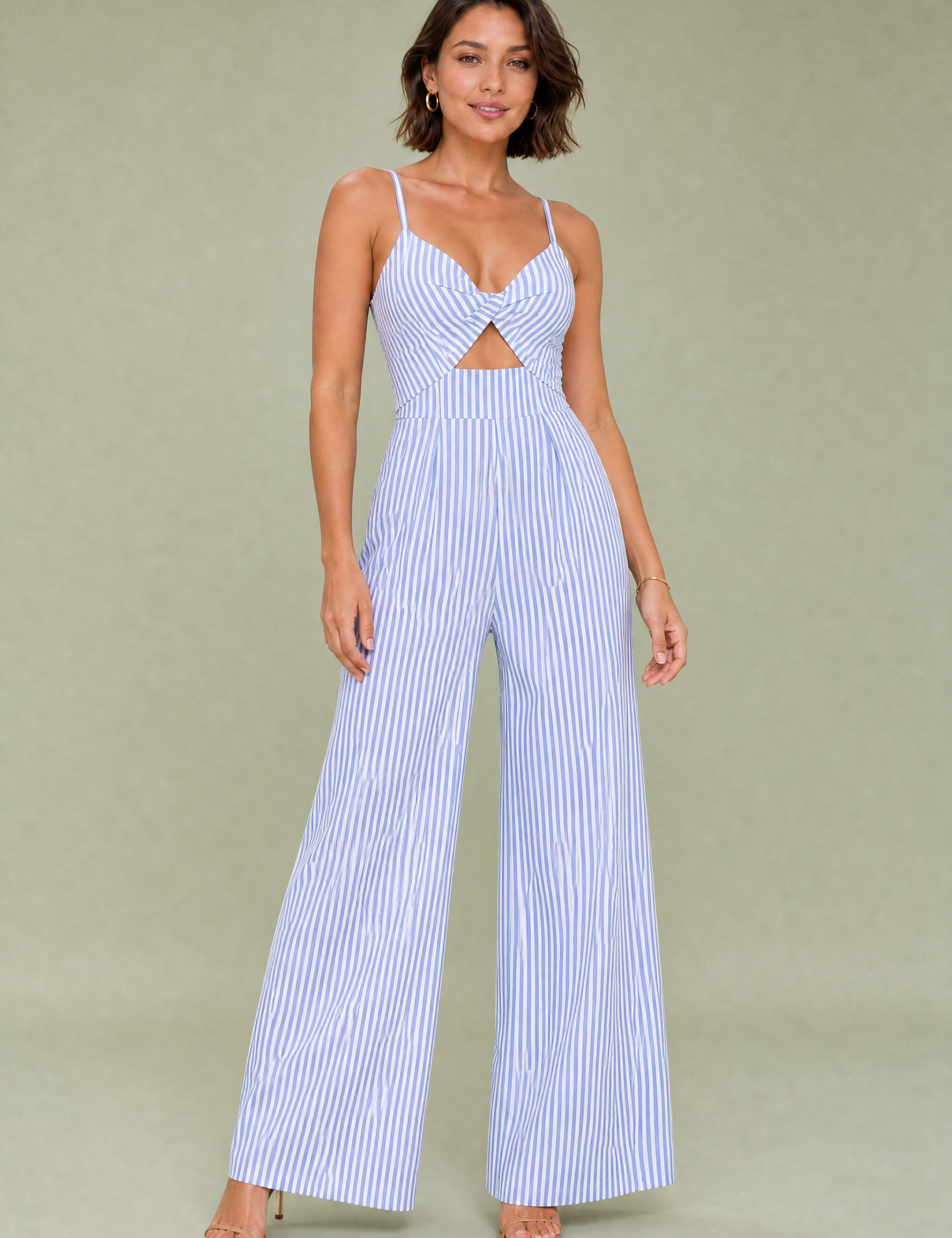 Combinaison rayée dos nu | Variante Bleu | Lounelle Paris