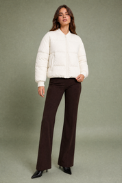 Veste matelassée courte col baseball | Variante Blanc | Lounelle Paris