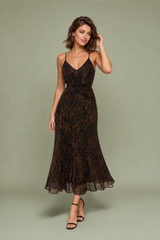 Abito leopardo con spalline sottili