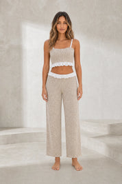 Ensemble beige texturé à volants | Lounelle Paris