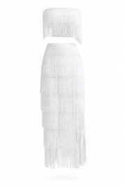 Ensemble blanc bandeau à franges | Lounelle Paris