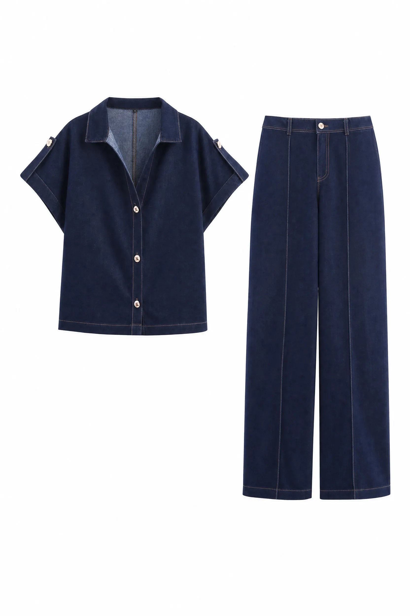 Ensemble denim bleu marine ample | Lounelle Paris