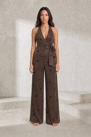 Ensemble marron foncé col licou | Lounelle Paris