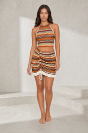 Ensemble orange maille dos nu | Lounelle Paris