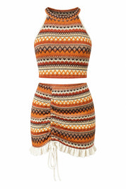 Ensemble orange maille dos nu | Lounelle Paris