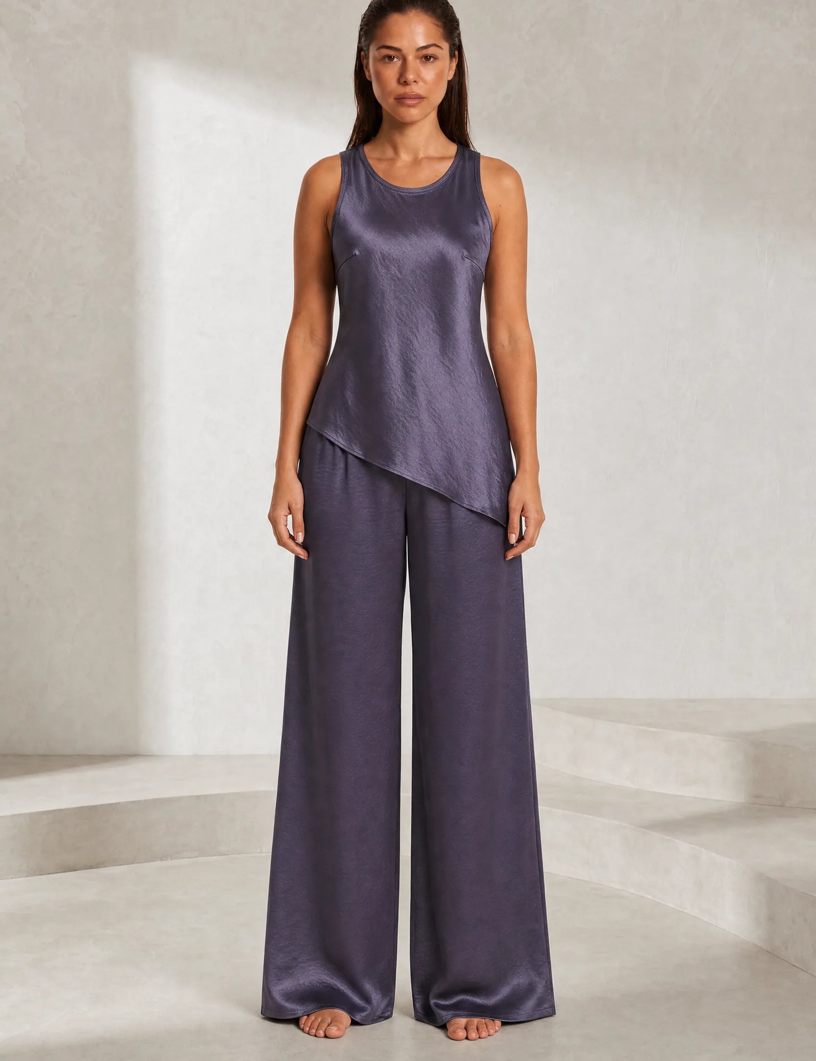 Ensemble pantalon asymétrique sans manches | Lounelle Paris