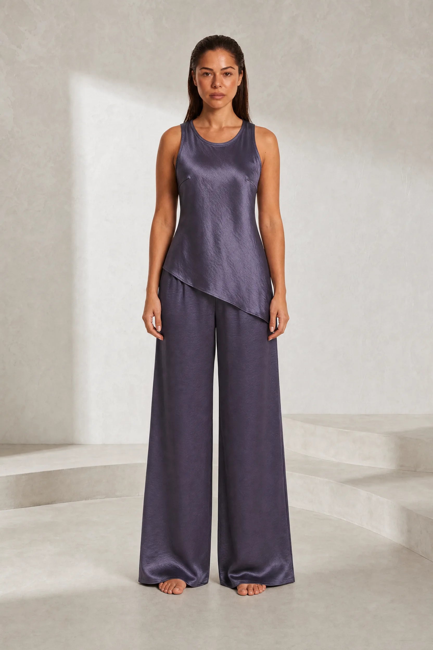 Ensemble pantalon asymétrique sans manches | Lounelle Paris