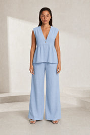 Ensemble pantalon jaune col V | Lounelle Paris