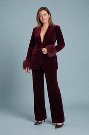 Ensemble velours bordeaux pantalon large | Porté sur une autre silhouette | Lounelle Paris