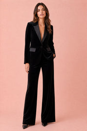 Ensemble velours revers satinés | Variante Noir | Lounelle Paris
